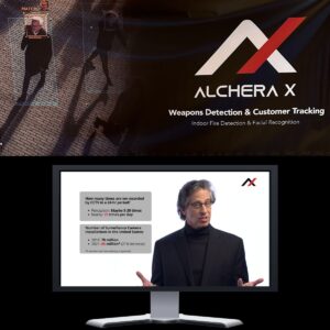 AX Booth at the LPRC IMPACT 2023 show, unveiling their latest tech: A Visual and Facial Recognition Security AI SaaS solution –The Sentinel Program, in a video featuring their Spokesperson, Michael Plaksin.